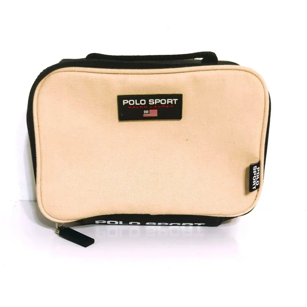 Polo Sport Ralph Lauren Beige Canvas Fragrance Toiletry Bag Travel Case - Picture 1 of 6